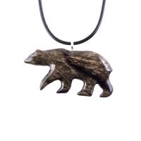 Polar Bear Necklace, Hand Carved Wooden Bear Pendant for Men or Women, Totem Spirit Animal, Wood Jewelry, One of a Kind Gift for Him Her