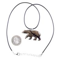 Polar Bear Necklace, Hand Carved Wooden Bear Pendant for Men or Women, Totem Spirit Animal, Wood Jewelry, One of a Kind Gift for Him Her