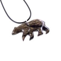 Polar Bear Necklace, Hand Carved Wooden Bear Pendant for Men or Women, Totem Spirit Animal, Wood Jewelry, One of a Kind Gift for Him Her