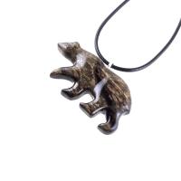 Polar Bear Necklace, Hand Carved Wooden Bear Pendant for Men or Women, Totem Spirit Animal, Wood Jewelry, One of a Kind Gift for Him Her