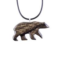 Polar Bear Necklace, Hand Carved Wooden Bear Pendant for Men or Women, Totem Spirit Animal, Wood Jewelry, One of a Kind Gift for Him Her
