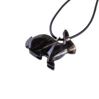 Rabbit Necklace, Hand Carved Wooden Bunny Pendant, Wood Animal Necklace, Pet Animal Totem Jewelry, One of a Kind Gift
