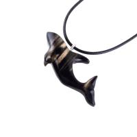 Hand Carved Orca Pendant, Wooden Killer Whale Necklace for Men or Women, Sea Animal, Nautical Beach Wood Jewelry
