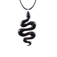 Hand Carved Wooden Snake Pendant, Snake Necklace for Men or Women, Spirit Animal Totem Reptile Wood Jewelry