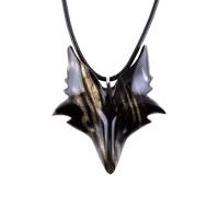 Celtic Fox Necklace, Hand Carved Wooden Fox Pendant for Men or Women, Totem Spirit Animal Gift for Him or Her, Wood Jewelry