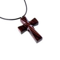 Wooden Cross Necklace, Hand Carved Wood Cross Pendant, Christian Jewelry for Men Women, Gift for Him or Her