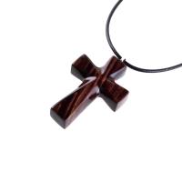 Wooden Cross Necklace, Hand Carved Wood Cross Pendant, Christian Jewelry for Men Women, Gift for Him or Her