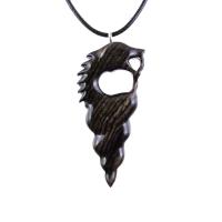 Wooden Nyami Nyami Hand Carved African Pendant, Tribal Wood Mens Necklace, African Jewelry, Protection Amulet, Good Luck Charm