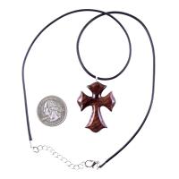 Wooden Cross Necklace, Wood Cross Pendant, Hand Carved Mens Christian Jewelry, One of a Kind Gift for Him