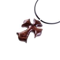 Wooden Cross Necklace, Wood Cross Pendant, Hand Carved Mens Christian Jewelry, One of a Kind Gift for Him