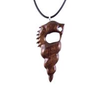Wooden Nyami Nyami Hand Carved African Pendant, Tribal Wood Mens Necklace, African Jewelry, Protection Amulet, Good Luck Charm