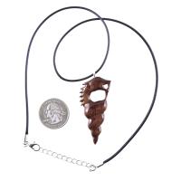 Wooden Nyami Nyami Hand Carved African Pendant, Tribal Wood Mens Necklace, African Jewelry, Protection Amulet, Good Luck Charm