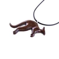 Kangaroo Necklace, Hand Carved Wooden Kangaroo Pendant, Wood Necklace, Spirit Animal Jewelry, Gift for Men or Women