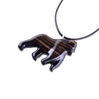 Gorilla Necklace, Hand Carved Wooden Gorilla Pendant, Animal Necklace, Gift for Him, Mens Wood Jewelry in Black with Brown Streaks