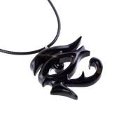 Eye of Horus Necklace, Hand Carved Wooden Eye of Horus Pendant, Eye of Ra Egyptian Amulet for Men or Women