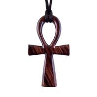 Large Ankh Pendant, Mens Wood Ankh Necklace, Wooden Egyptian Cross Ankh Pendant, African Jewelry
