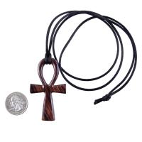 Large Ankh Pendant, Mens Wood Ankh Necklace, Wooden Egyptian Cross Ankh Pendant, African Jewelry