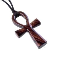 Large Ankh Pendant, Mens Wood Ankh Necklace, Wooden Egyptian Cross Ankh Pendant, African Jewelry