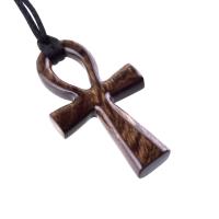 Large Ankh Pendant, Wood Egyptian Ankh Necklace, Wooden Cross Ankh Pendant, Mens African Jewelry, Gift for Him
