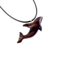 Orca Necklace, Hand Carved Killer Whale Pendant for Men or Women, Wooden Sea Animal, Nautical Wood Jewelry, One of a Kind  Gift for Him Her