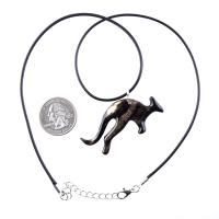 Hand Carved Kangaroo Pendant Necklace - Wooden Totem Spirit Animal Jewelry Gift for Men and Women