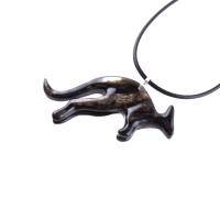 Hand Carved Kangaroo Pendant Necklace - Wooden Totem Spirit Animal Jewelry Gift for Men and Women