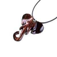Elephant Necklace, Wooden Elephant Pendant for Men or Women, Hand Carved Spiritual Animal Necklace, Wood Jewelry for Men Women