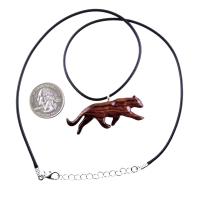 Hand Carved Puma Pendant, Wooden Panther Necklace, Panther, Cougar, Mountain Lion, Animal Jewelry for Men or Women, Gift for Him Her