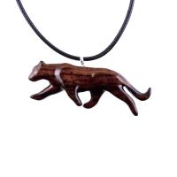 Hand Carved Puma Pendant, Wooden Panther Necklace, Panther, Cougar, Mountain Lion, Animal Jewelry for Men or Women, Gift for Him Her