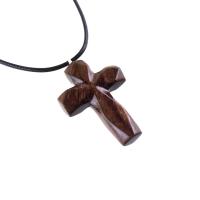 Handmade Wooden Cross Necklace for Men Women, Wood Cross Pendant, Hand Carved Christian Jewelry, One of a Kind Gift for Him Her