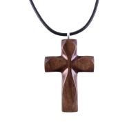 Handmade Wooden Cross Necklace for Men Women, Wood Cross Pendant, Hand Carved Christian Jewelry, One of a Kind Gift for Him Her