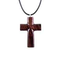 Wooden Cross Pendant, Hand Carved Wood Cross Necklace, Christian Jewelry, One of a Kind Gift for Men or Women