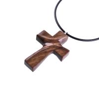 Wooden Cross Necklace, Hand Carved Wood Cross Pendant for Men or Women, Christian Jewelry Gift for Him or Her