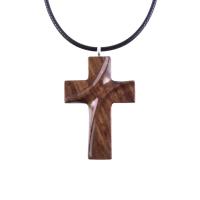 Wooden Cross Necklace, Hand Carved Wood Cross Pendant for Men or Women, Christian Jewelry Gift for Him or Her