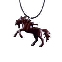 Horse Necklace, Hand Carved Wooden Horse Pendant, One of a Kind Handmade Animal Wood Jewelry