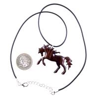 Horse Necklace, Hand Carved Wooden Horse Pendant, One of a Kind Handmade Animal Wood Jewelry