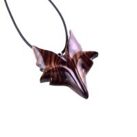 Hand Carved Wooden Fox Pendant, Celtic Fox Necklace for Men or Women, Totem Spirit Animal, Woodland Jewelry Gift for Her or Him