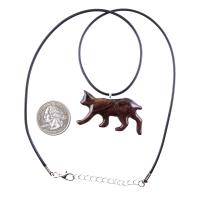 Wooden Bobcat Pendant, Bobcat Necklace, Hand Carved Lynx Necklace, Wood Wildcat Necklace, Totem Spirit Animal Jewelry for Men or Women