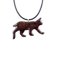 Wooden Bobcat Pendant, Bobcat Necklace, Hand Carved Lynx Necklace, Wood Wildcat Necklace, Totem Spirit Animal Jewelry for Men or Women