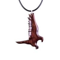 Hawk Necklace, Wooden Falcon Pendant, Hand Carved Bird Necklace, Totem Amulet, Wood Jewelry, One of a Kind Handmade Gift