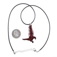 Hawk Necklace, Wooden Falcon Pendant, Hand Carved Bird Necklace, Totem Amulet, Wood Jewelry, One of a Kind Handmade Gift