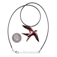 Hand Carved Swallow Necklace, Wooden Bird Pendant, Hope and Love Symbol 5th Anniversary Wood Jewelry Gift