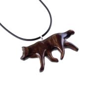 Hand Carved Wooden Wolf Necklace Pendant, Wood Animal TotemJewelry, One-of-a-Kind Handmade Gift