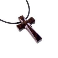 Wooden Cross Necklace, Wood Cross Pendant, Hand Carved Christian Jewelry for Men, One of a Kind Gift for Him
