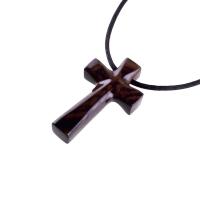 Wooden Cross Necklace, Wood Cross Pendant, Hand Carved Christian Jewelry for Men, One of a Kind Gift for Him
