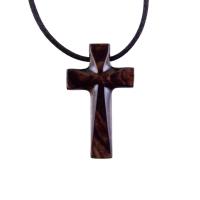 Wooden Cross Necklace, Wood Cross Pendant, Hand Carved Christian Jewelry for Men, One of a Kind Gift for Him