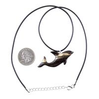 Hand Carved Orca Pendant, Wooden Killer Whale Necklace for Men or Women, Sea Animal, Nautical Beach Wood Jewelry