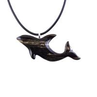 Hand Carved Orca Pendant, Wooden Killer Whale Necklace for Men or Women, Sea Animal, Nautical Beach Wood Jewelry