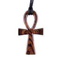 Large Ankh Pendant, Mens Wood Ankh Necklace, Wooden Egyptian Cross Ankh Pendant, African Jewelry