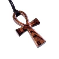 Large Ankh Pendant, Mens Wood Ankh Necklace, Wooden Egyptian Cross Ankh Pendant, African Jewelry